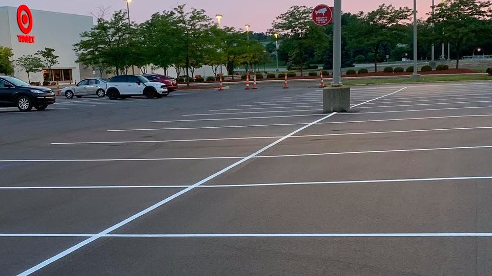 Target parking lot asphalt paving